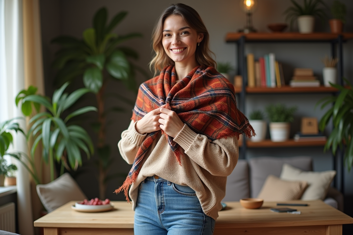 Porter un châle carré : méthodes et astuces