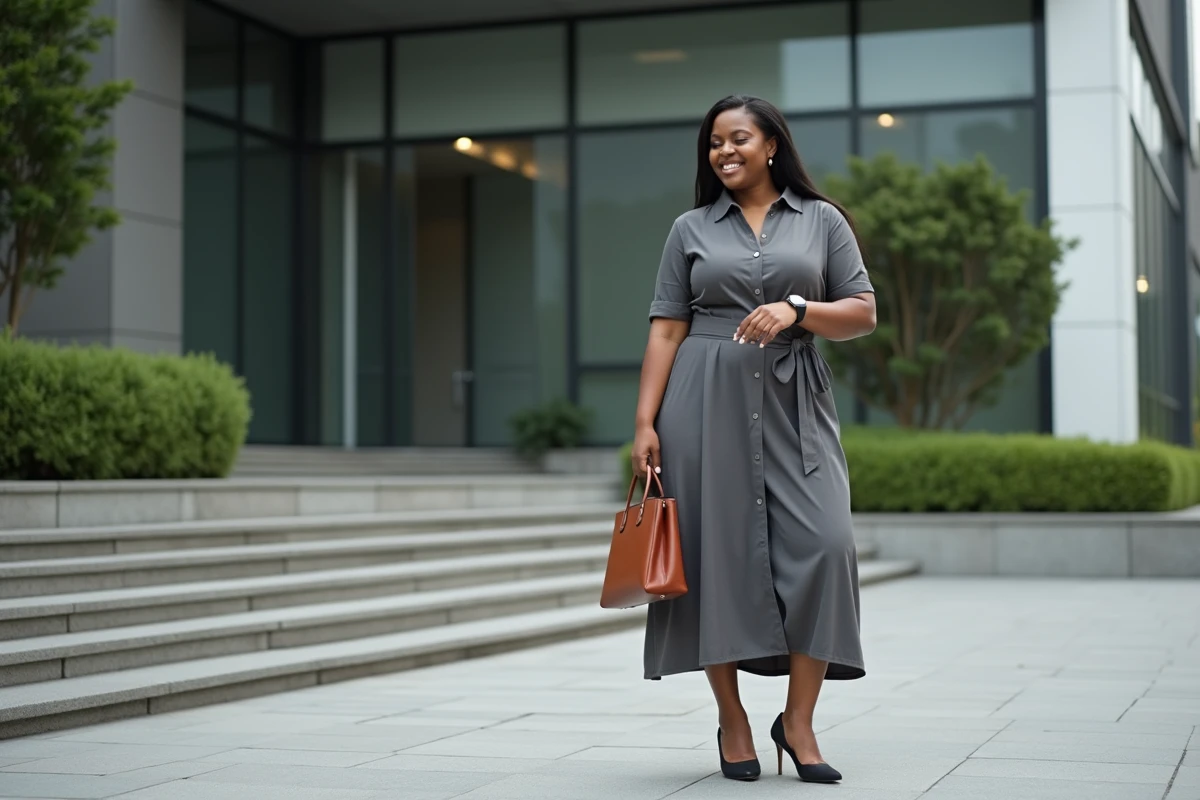 Femme élégante vérifiant l