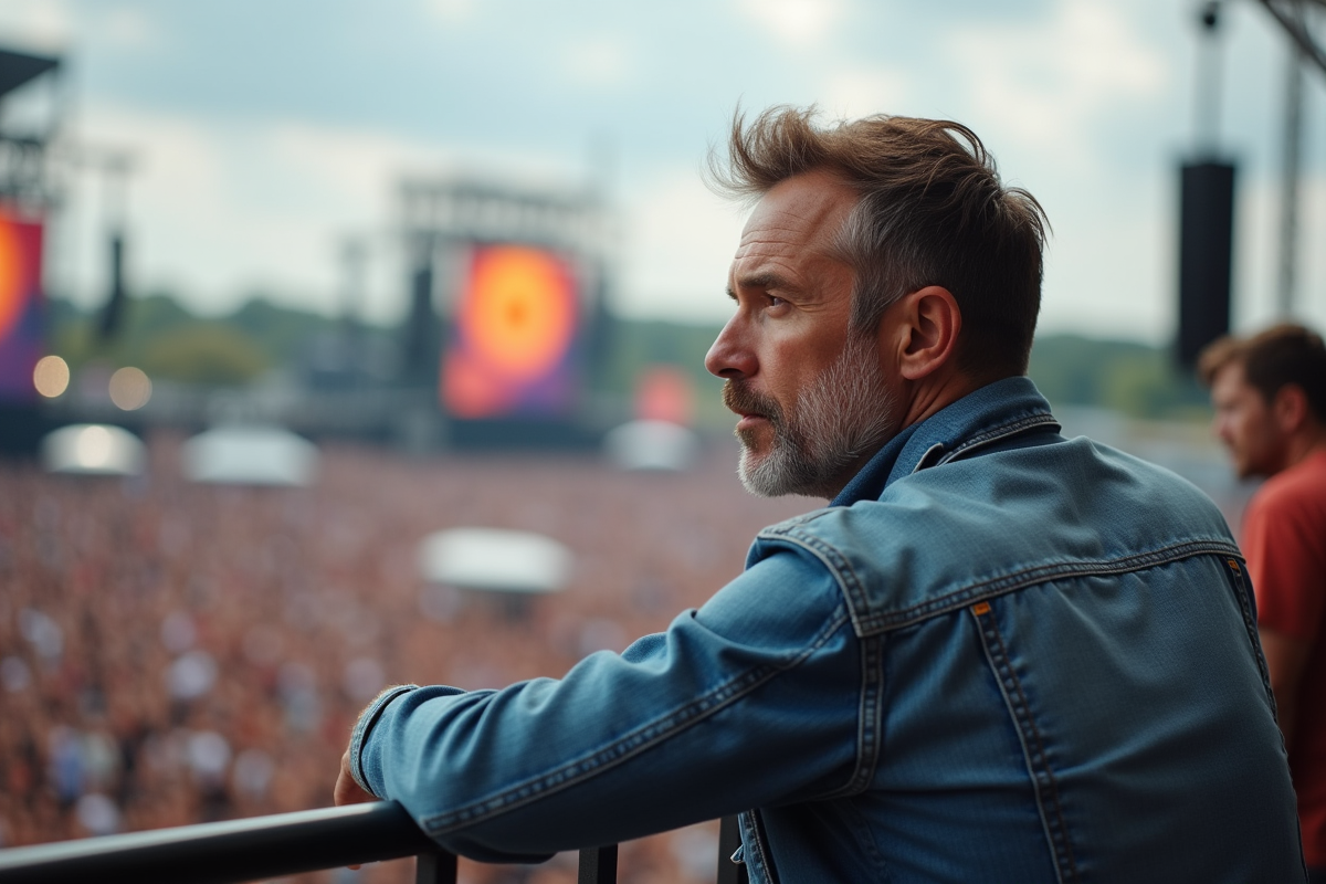 Homme regardant la foule lors d