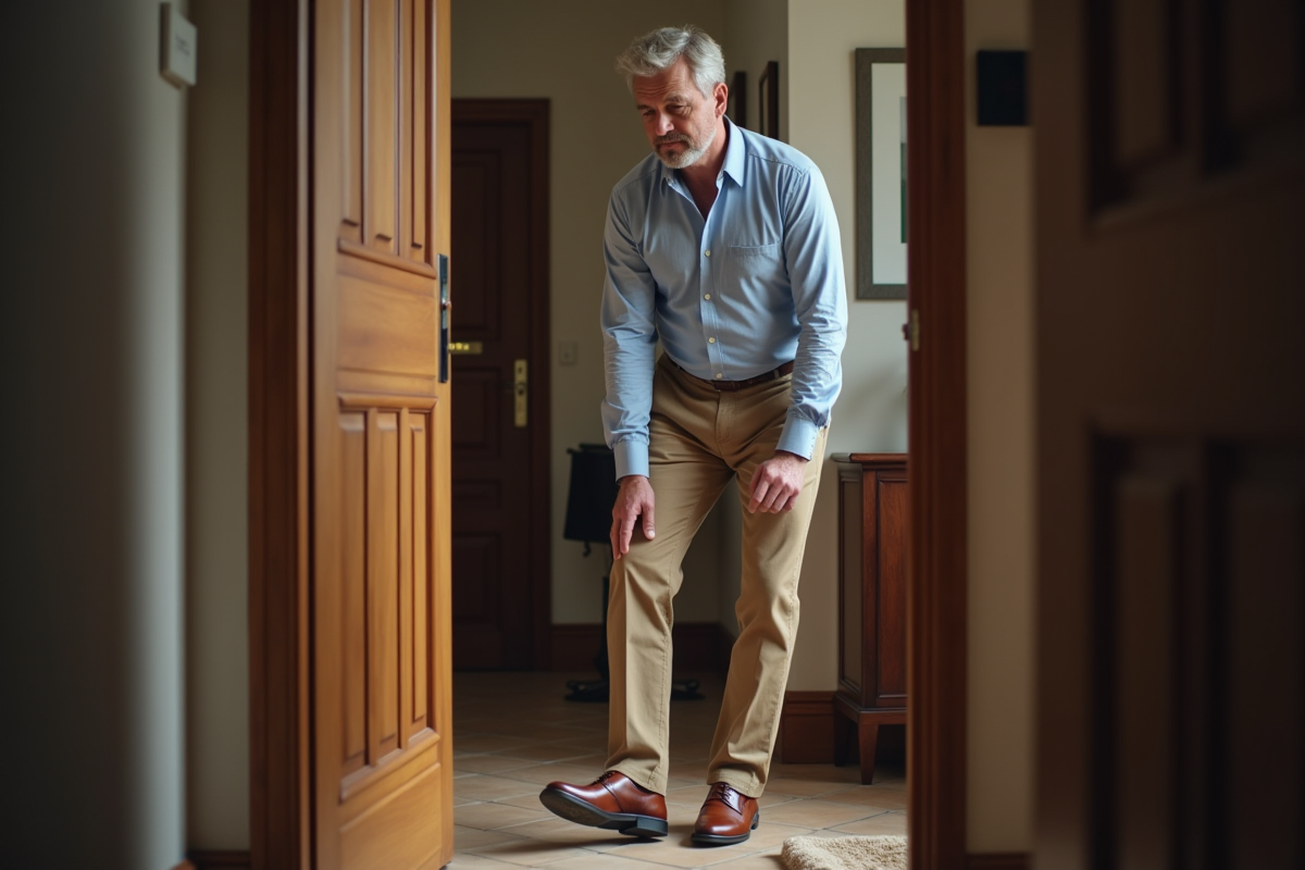 Homme vérifie la taille d